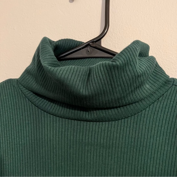 Wild Fable Turtleneck Ribbed Bodycon Dress Large Forest Green - Picture 3 of 4